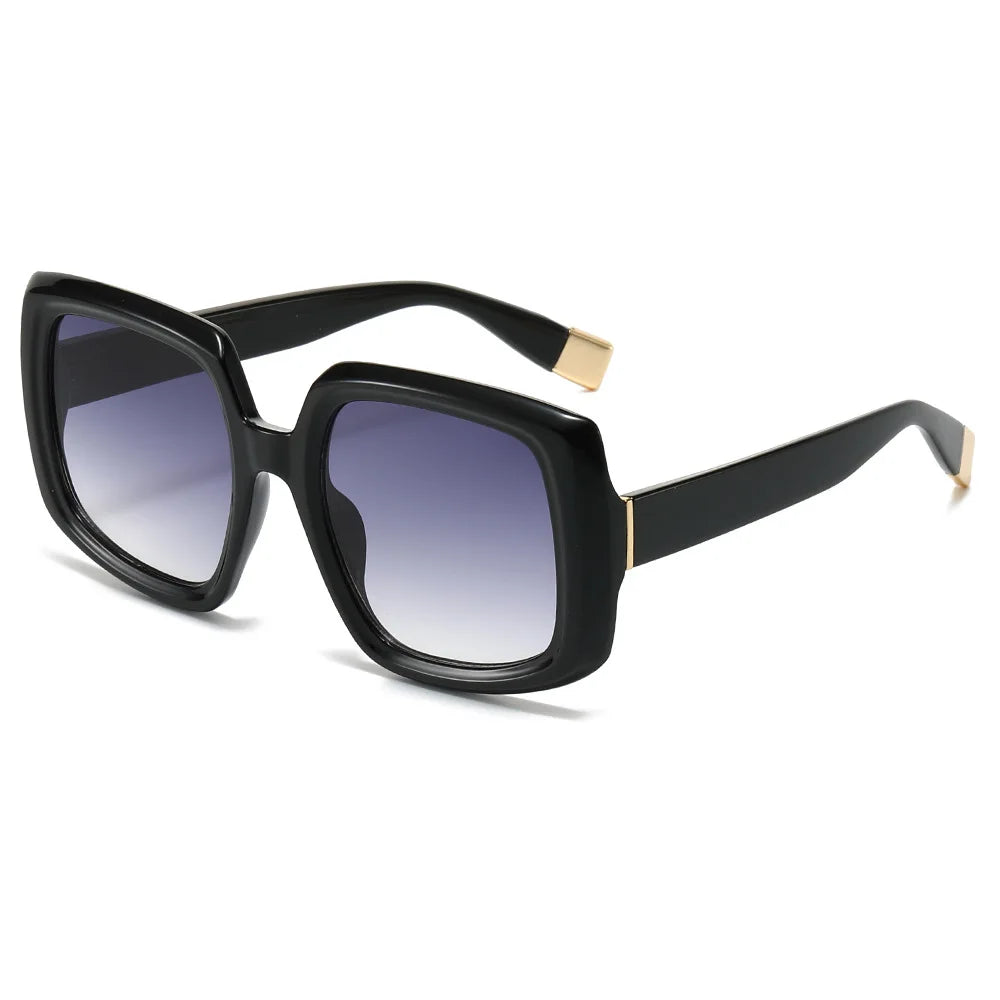 2024 New Multi-color Fashion Square Large Frame Pc Sunscreen Uv400 Sunglasses Women Luxury
