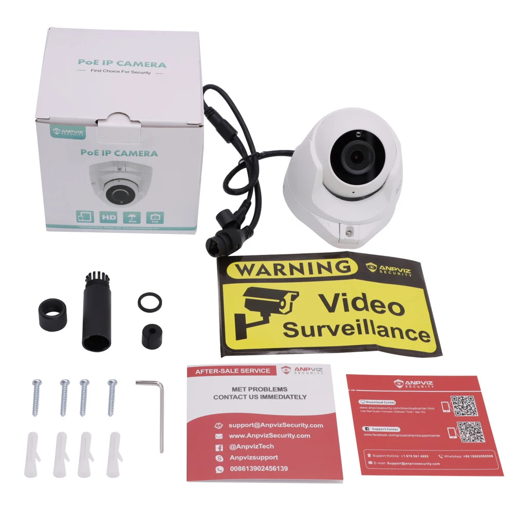 Anpviz 5MP POE IP Camera Indoor Mini Dome Security Video Surveillance Audio Built-in Mic H.265 VideoLink App IR 30M CCTV Camera