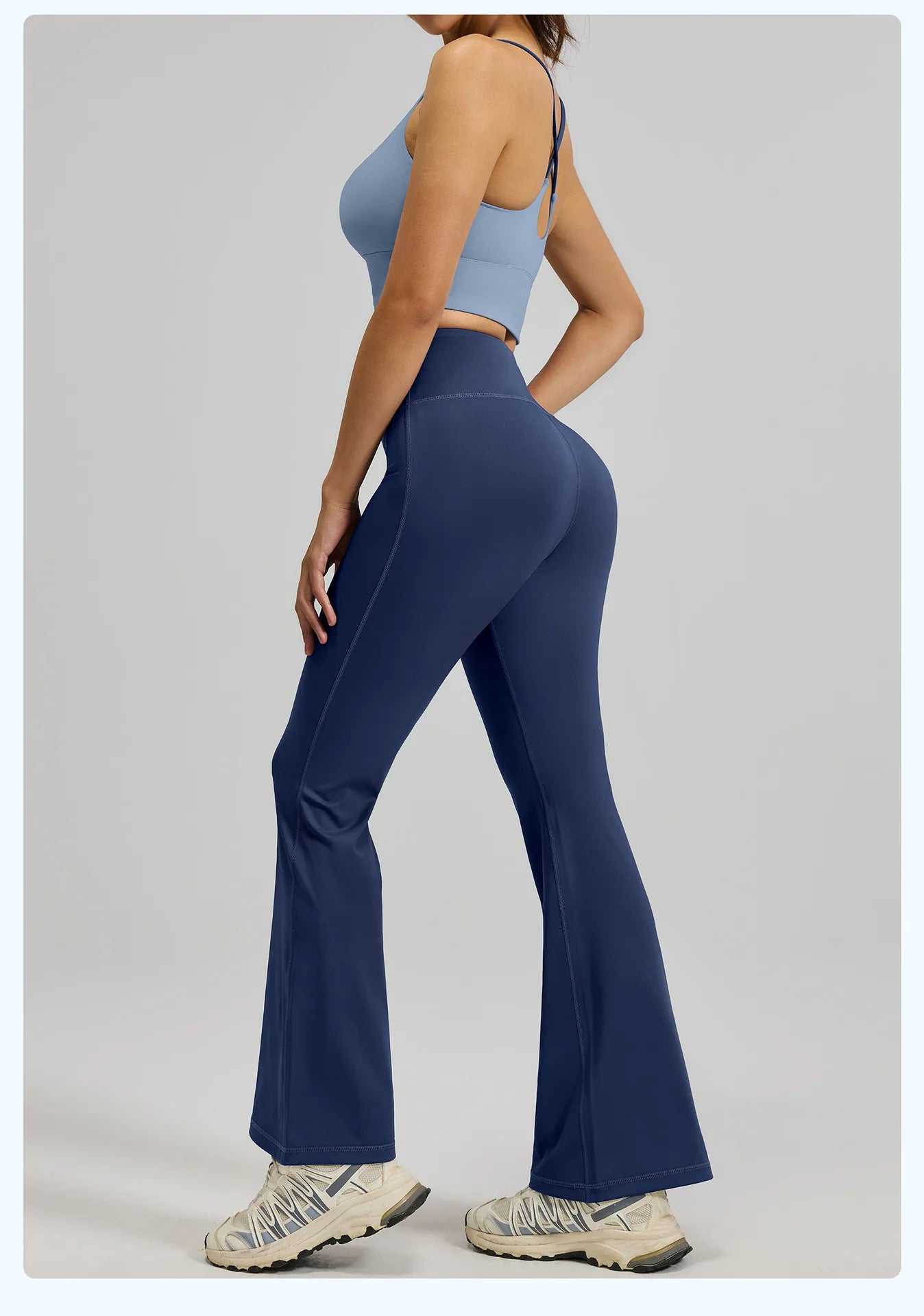 Women's High-Waist Hip-Lifting V-neck Sleeveless Two-Piece Fitness Suit Breathable Slimming Yoga Suit Four-Way Stretch Solid