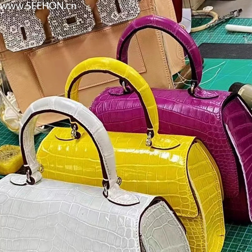 100% Croco Genuine Leather High Quality   Leather Product Genu Premium Premium Crocodile Material Purse