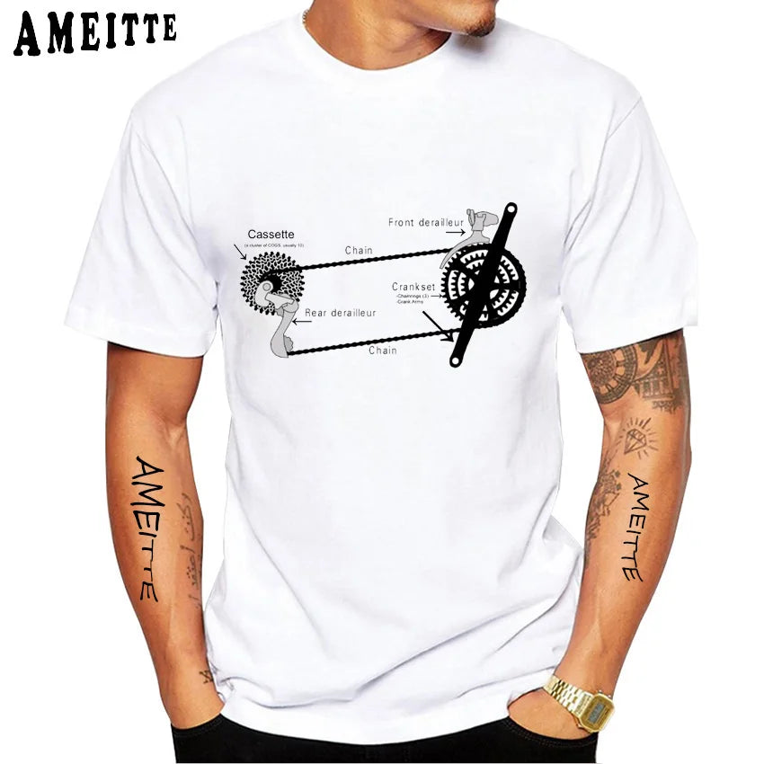 Summer Men Short Sleeve Road Bike Gear Cycling T-Shirt Funny Bicycle Sport TShirt Hip Hop Boy Casual Tops Cool Man Cyclit Tees