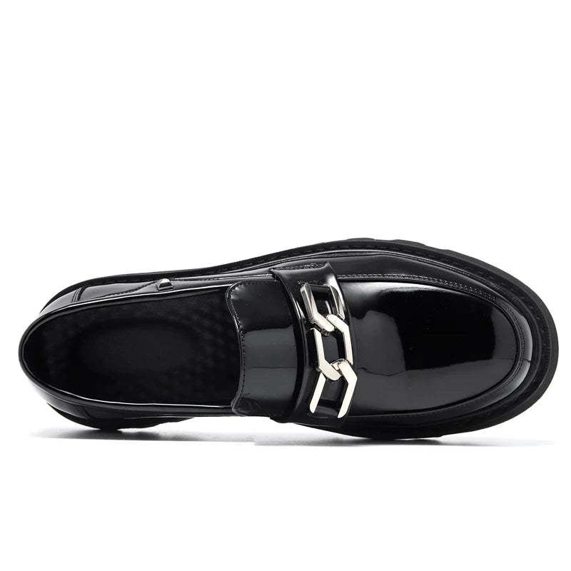 Slip-on Comfortable Official Business Men Genuine Leather Upper Autumn Wedding Shoes Outdoor Platform Loafers Casual Anti-Slip