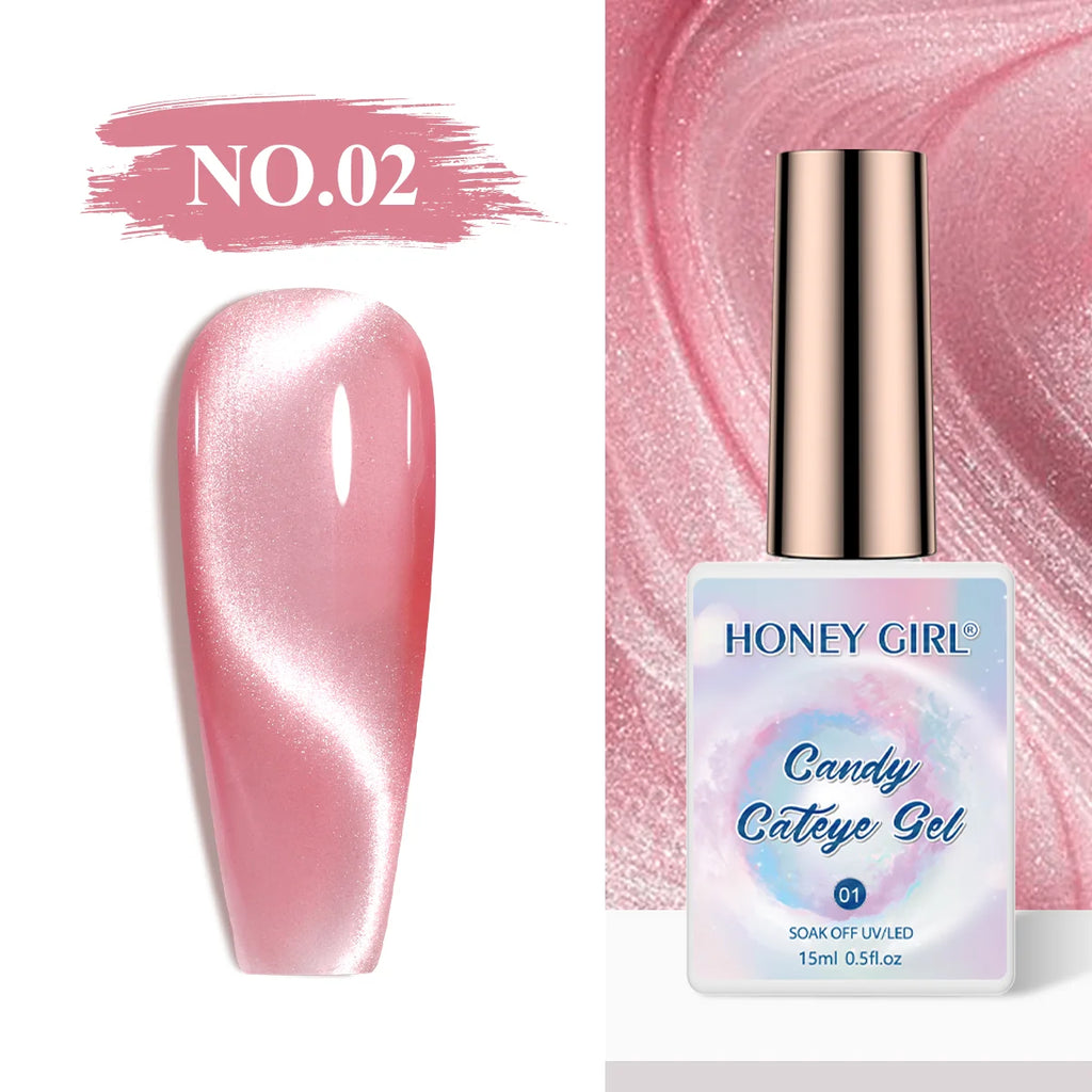 HONEY GIRL Moon Light Magnetic CatEye 24 Colors Jelly Gel Polish Set Wholesale 9d Crystal Uv Gel Nail Polish Cat Eye Gel Polish