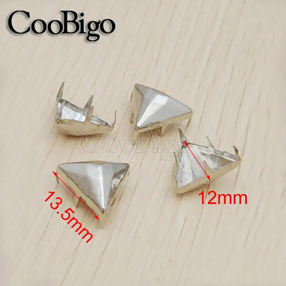 100pcs Metal Claw Rivets Studs Punk Rock Spike Nails Leathercraft DIY Shoes Garment Bag Apparel Bracelet Sewing Accessories