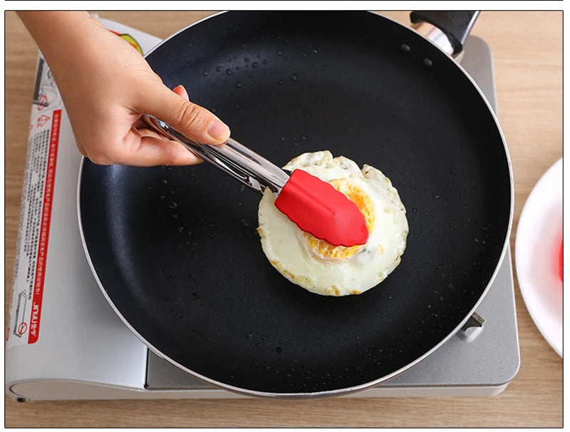 Stainless Steel Silicone Food Tong  Kitchen Tongs Silicone Non-slip Cooking Clip Clamp BBQ Salad Tools Grill Kitchen Accessories