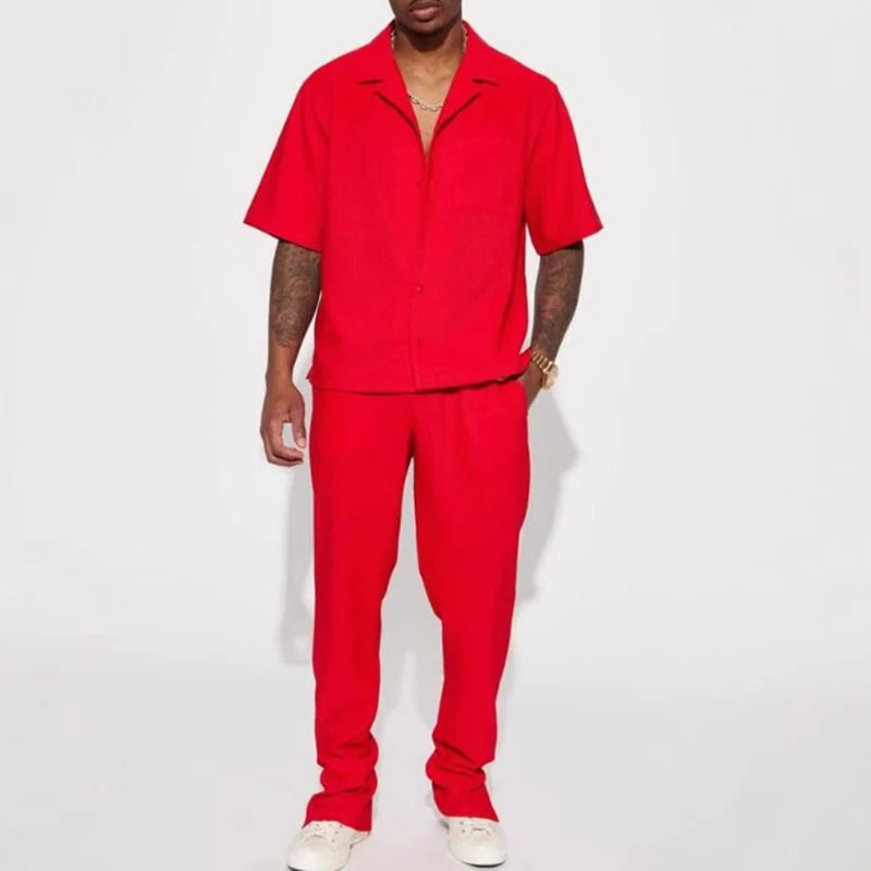 PASUXI Mens Set Tracksuit Summer Zip Short Sleeve Tshirt Mens Outfits Fashion Men Sweatsuit 2 Piece Set