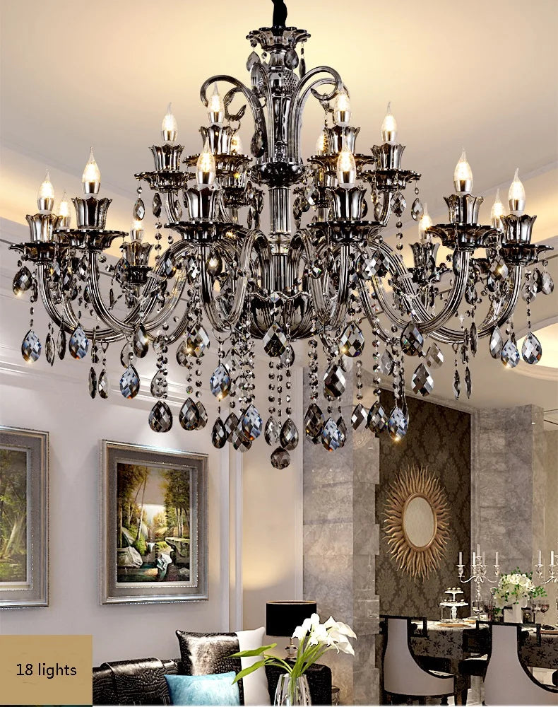 Modern Candle Crystal Lamp Living Room Large Crystal Chandelier Lighting Modern Atmosphere Restaurant Bedroom Hanging Lamps