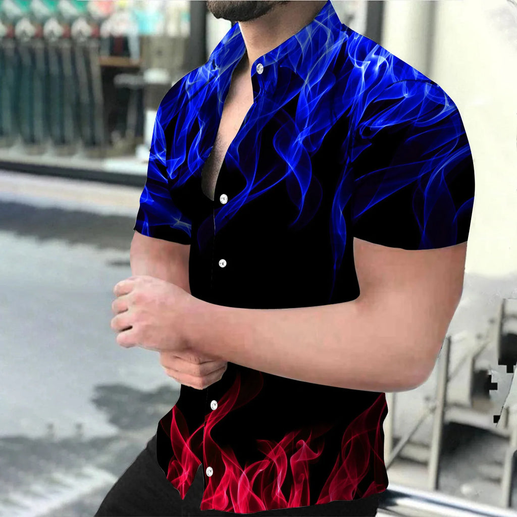 Wholesale Flower Hawaiian Casual New Men's Fashion Beach Summer Printed Short-sleeved Men Shirt