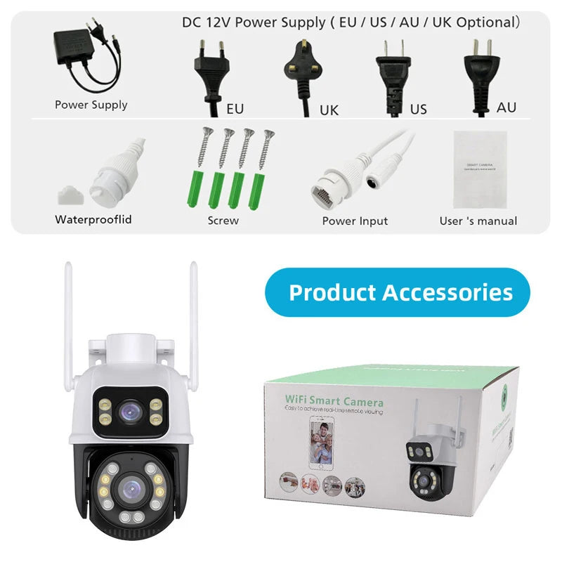 icsee 3K HD wifi ip monitoring camera outdoor home security cameras 6MP 8MP 360-degree full-color 4K ptz Remote wireless camera