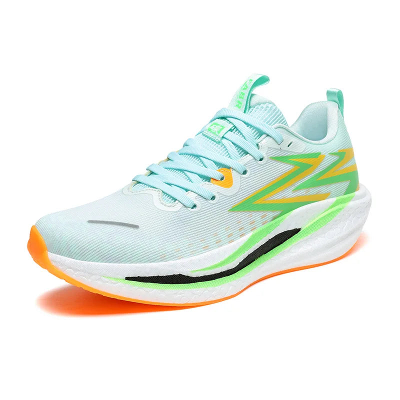New Pointed Running Shoes Marathon Casual Sports Breathable Mesh Lightweight Lace-Up Closure Unisex Summer Cushioning TPR