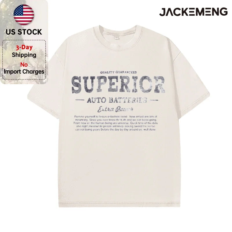 Oversized Vintage Retro Retro Text Streetwear Print T Shirt USA Stock Wholesale Y2K Casual Tee