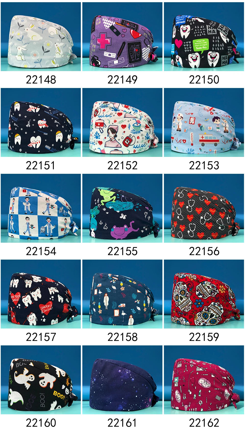 Dentistry Pet Medical Scrub Pharmacist Clinic Hat Dentist Lab Cap Nurse Surgical Working Caps Nursing Hats Cotton with Button