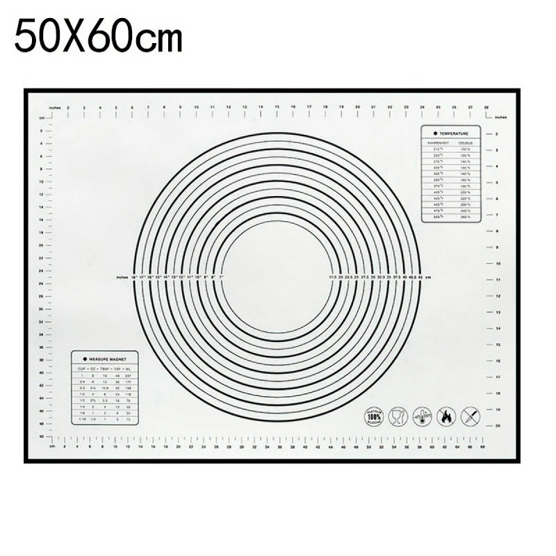 80/70/60cm Large Silicone Rolling Dough Mat Non-Stick Pizza Pastry Baking Mat Oven Sheet Liner Non-Slip Placemat Kitchen Gadgets
