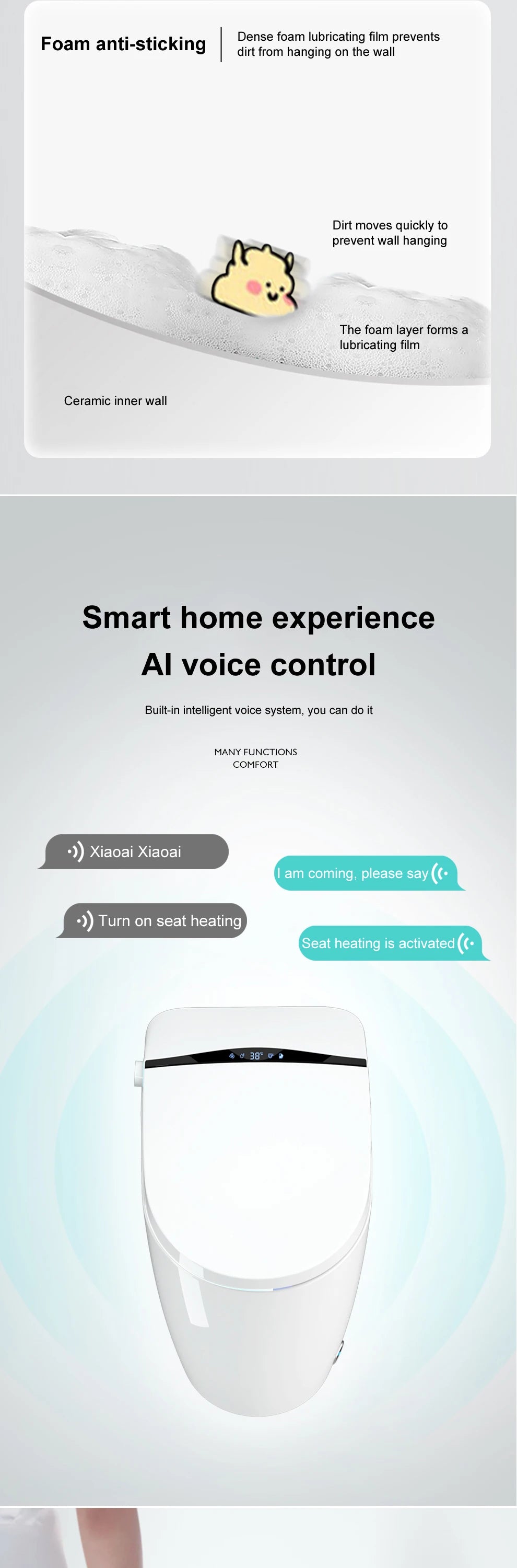 Automatic flushing without water tank integrated black electronic intelligence