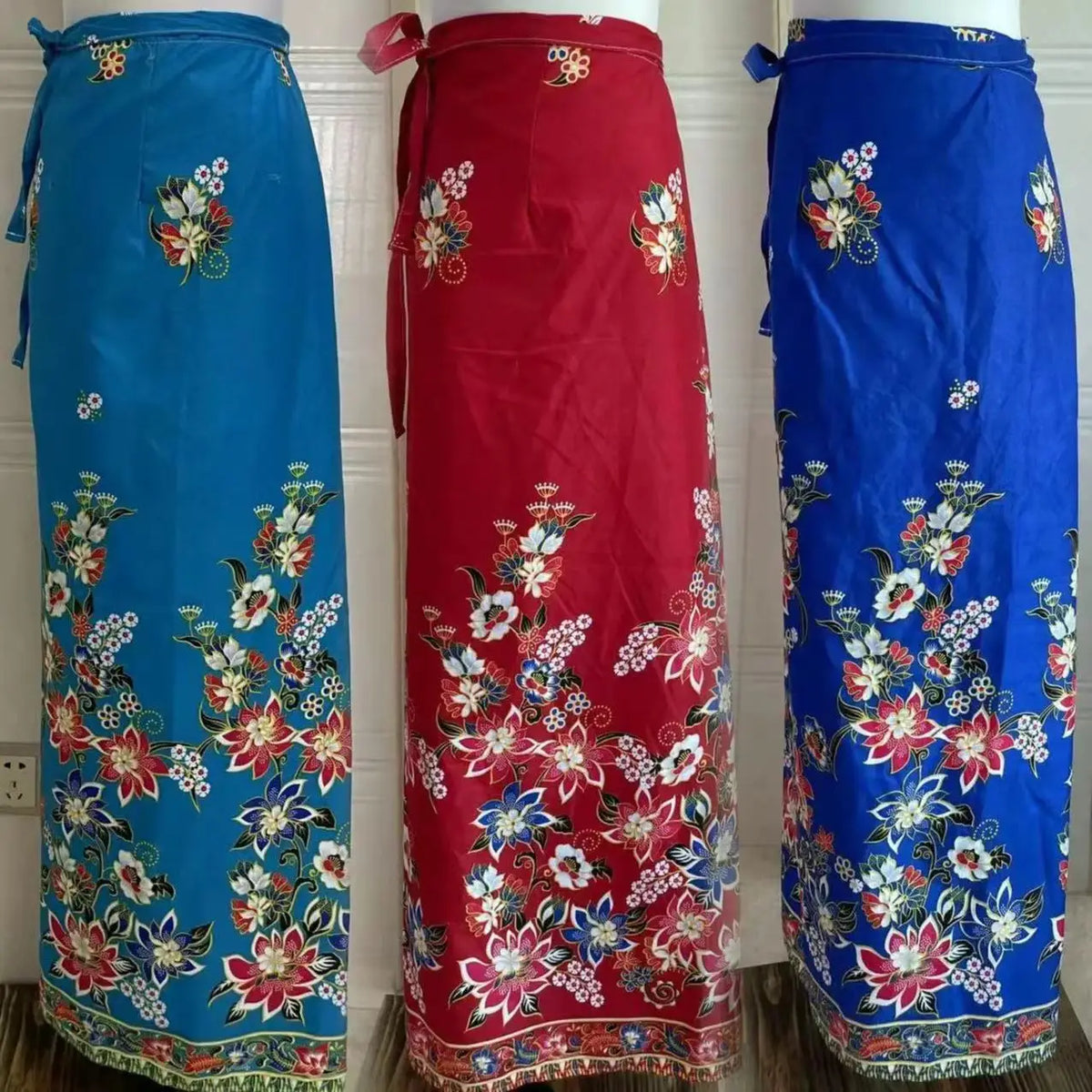 Factory Cheap Price Sarong Batik Lungi Polyester Thai Print Peach Skin Fabric
