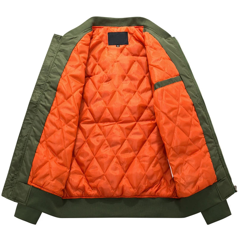 Spring Autumn Bomber Jacket Men's Fashion Thick Warm Military Motorcycle Jackets Men Flight Ma-1 Pilot Air Force Brand Coat