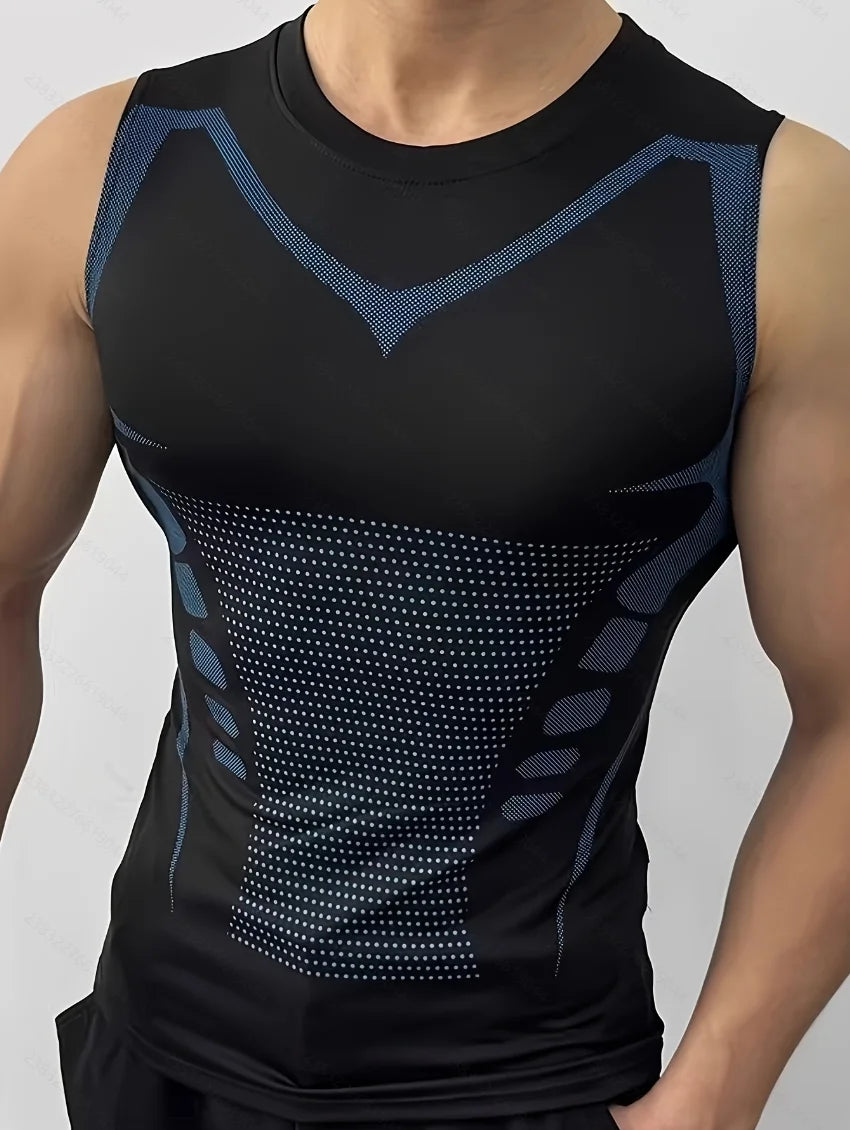 USA Warehouse 5 Pack Men's Athletic Compression Shirts Sleeveless Tight Workout Tank Tops Sports Base Layer Running Basketball