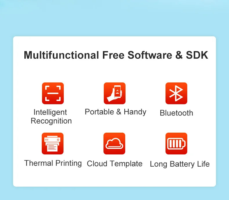 DETONGER DP30S 28-80mm Mini Portable Thermal Printer Multifunctional Barcode Label Sticker Maker BT Android / iOS