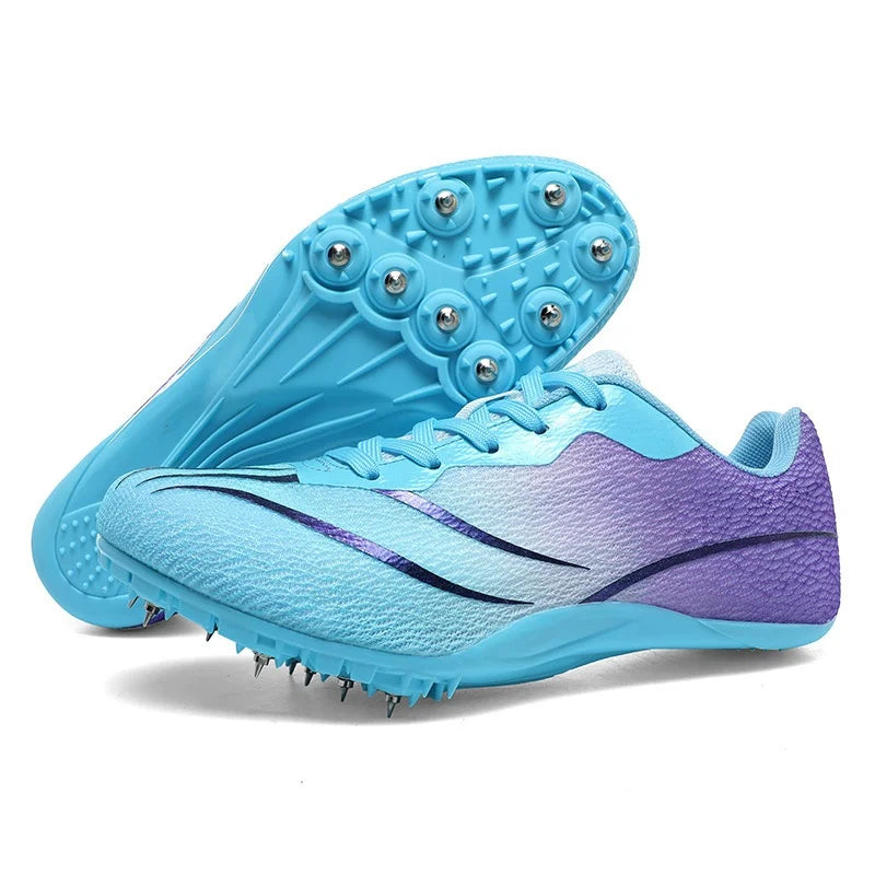 Students' New Outdoor Sports Training Track Shoes Breathable Mesh Surface with Sprinting Nails for Summer Competitions