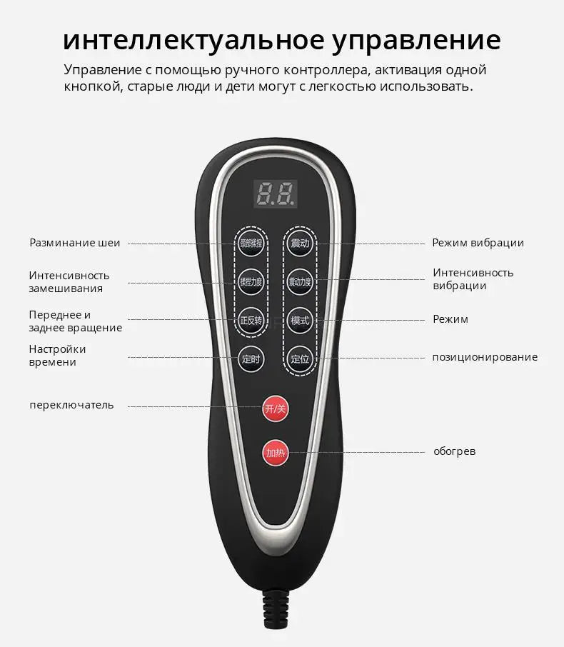 Electric Neck Massager Heating Vibrating Back Waist Massage Cushion Shiatsu Body Massage Mat for Home Office Car