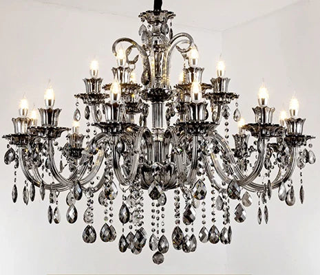 Modern Candle Crystal Lamp Living Room Large Crystal Chandelier Lighting Modern Atmosphere Restaurant Bedroom Hanging Lamps