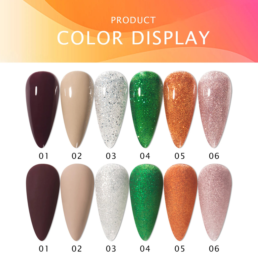JITNG Factory Price High Quality Pigment Natural Resin Nail Gel Polish UV LED Lamp Gel 6colors Kit OEM Custom Private Brand logo