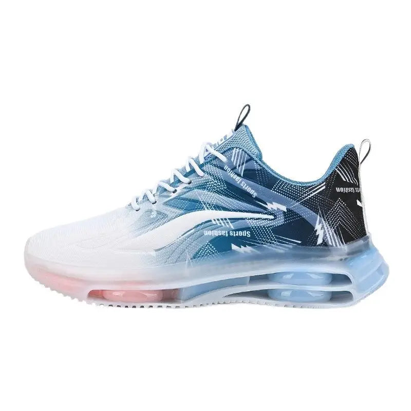 Men's Air Cushion Running Shoes Breathable Gradient Mesh Athletic Sneakers Non-slip Shock-absorbing Sports Footwear