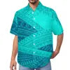 High Quality Samoan Short Sleeve Casual Hawaii Style Men's Shirts Tops Custom Printed Big Size Polynesian Tribal Aloha Shirts