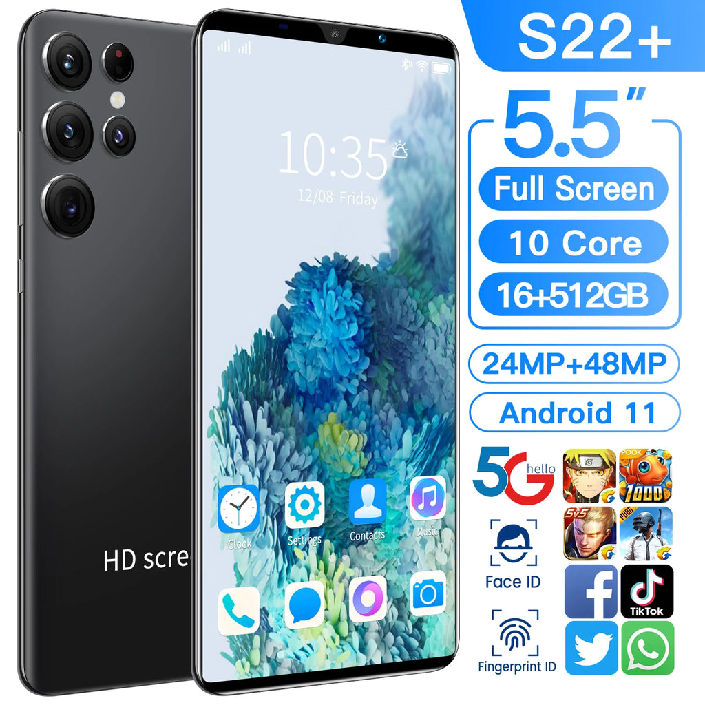 S25+ Dual Core Android Smartphones 16+1024GB Quad Core Dual SIM Smart Phone Mobile Phones High Quality for M11Ultra M12Ultra
