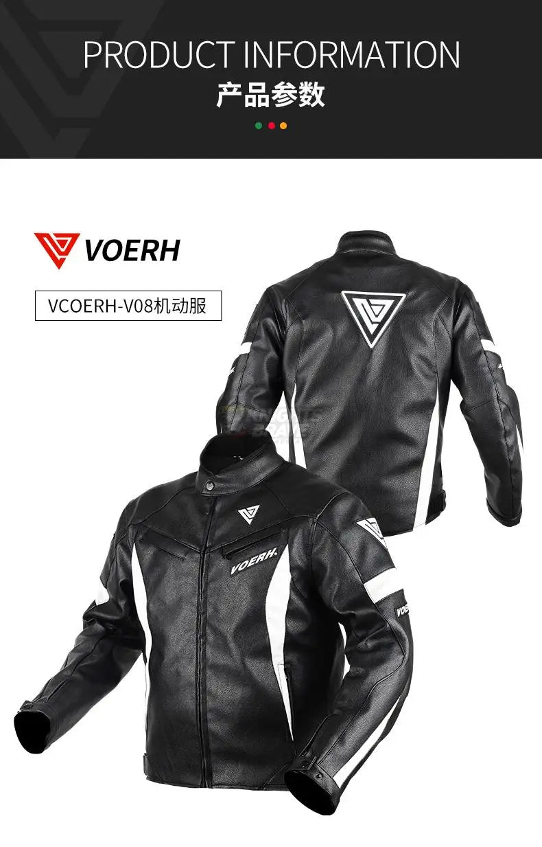 GHOST RACING Winter Motorcycle Jacket Leather Chaqueta Moto Men Waterproof Moto Suit Motorbike Riding Jacket Motocross Jacket