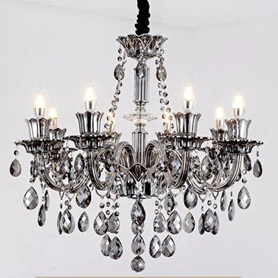 Modern Candle Crystal Lamp Living Room Large Crystal Chandelier Lighting Modern Atmosphere Restaurant Bedroom Hanging Lamps