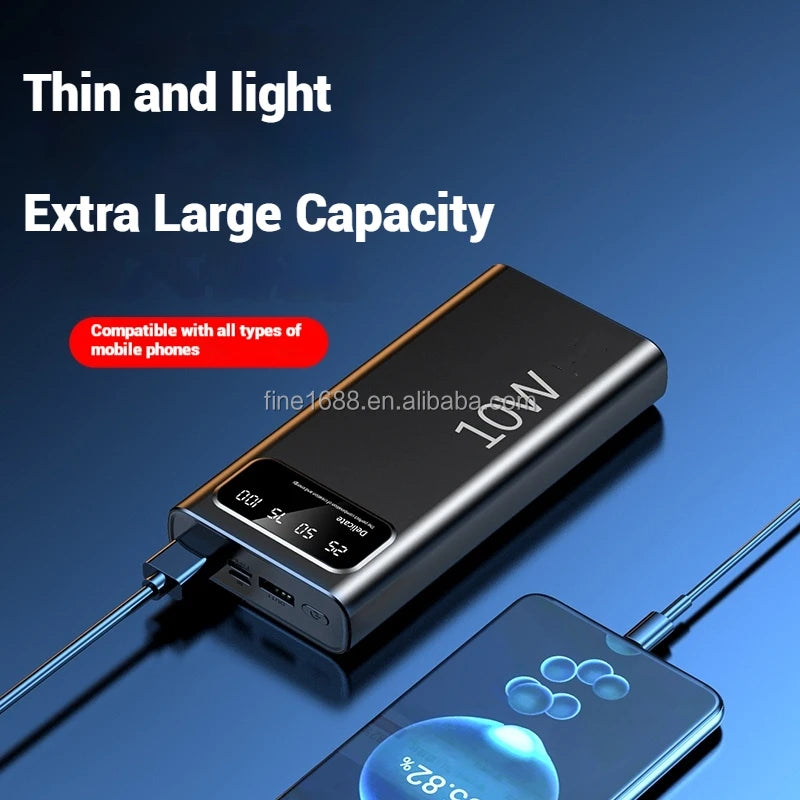 High Quality 20000mAh Ultra Slim Power Bank with LED Display Type-C Output 10W Fast Charging