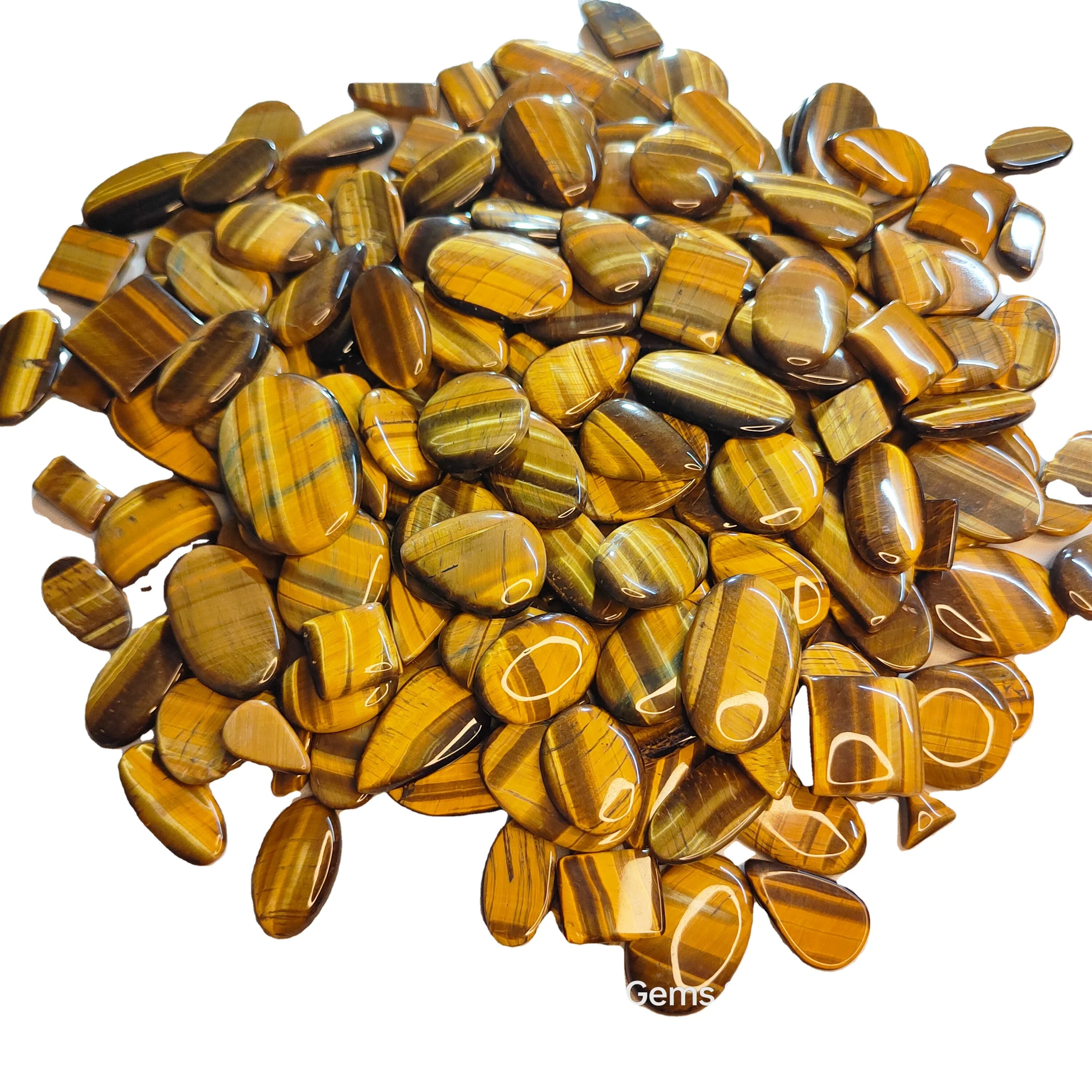 AAA+ Quality Natural Yellow Tiger's Eye Quartz Cabochon Loose Gemstone for Healing Jewelry Wholesale Price MOQ 100pcs