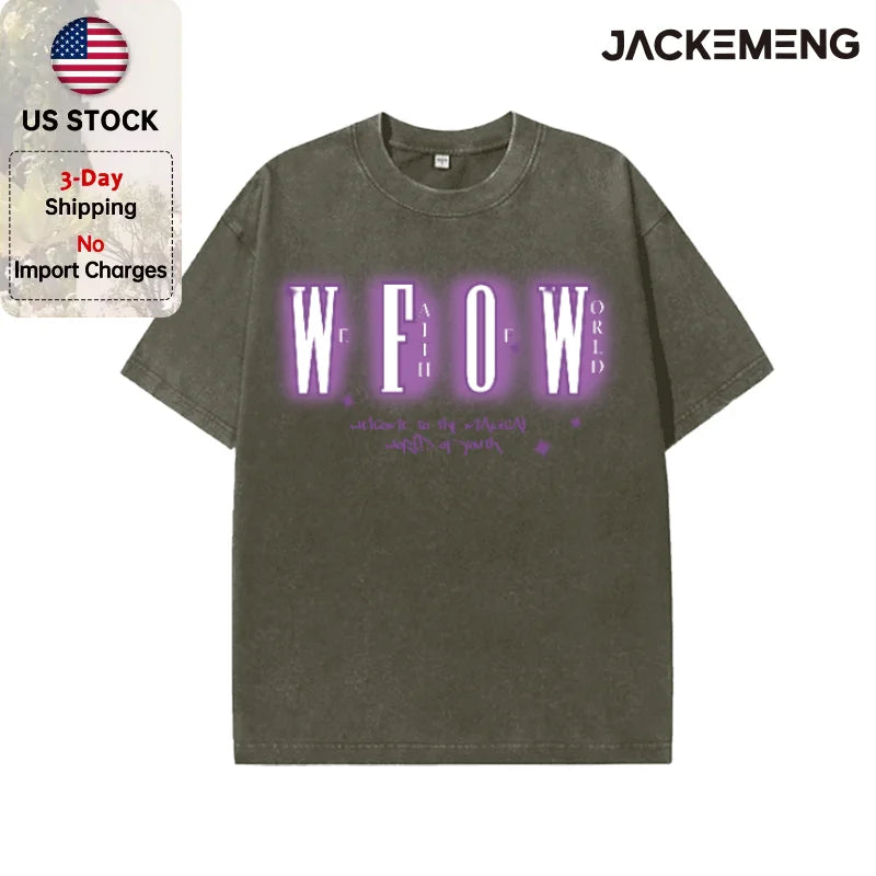 Oversized Vintage Retro Neon Letter Streetwear Print Tshirt USA Stock Wholesale Y2K Casual Tee