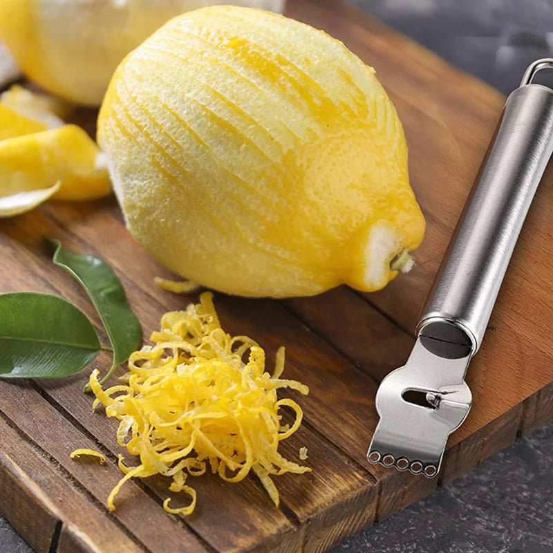 Lemon Zester Grater Stainless Steel Lemon Grater Orange Peeler Citrus Fruit Grater Peeling Knife Kitchen Gadgets Bar Accessories