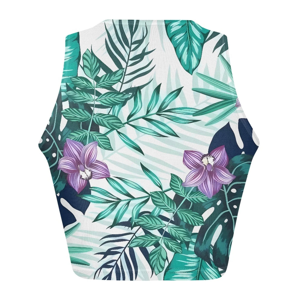 Hot Sale Hawaii Flower and Leaf Printed Summer Breathable Lady Sexy Tops Fashion Polynesian Pattern Vest Women's Skinny Tank Top