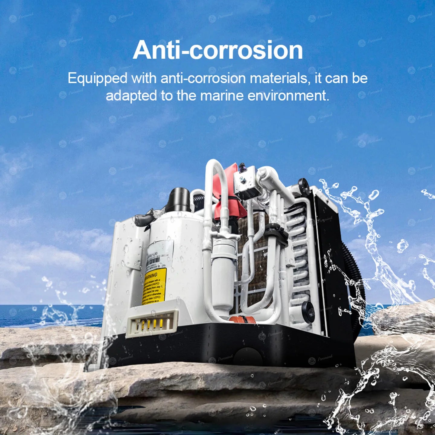 For 16000BTU 220V DC R410A Marine Air Conditioner Boat Yacht Self Contained Sea Water Cooled Reverse Cycle Heating Cooling