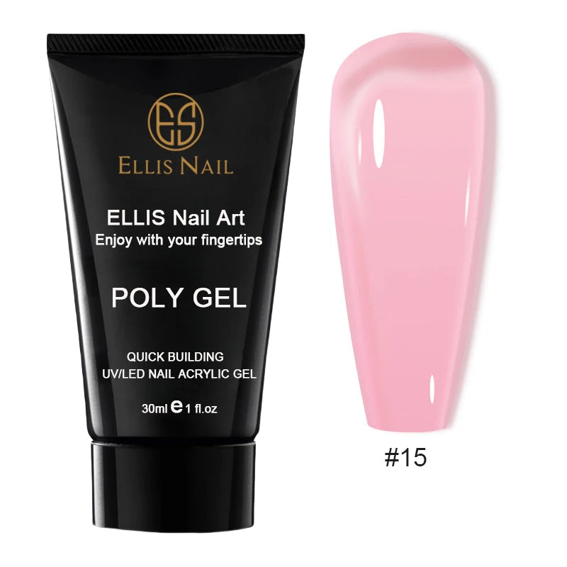 Poly Gel Nail Extension Set 15 Colors 30ml Volume Nude Pink Nail Hard Gel Builder
