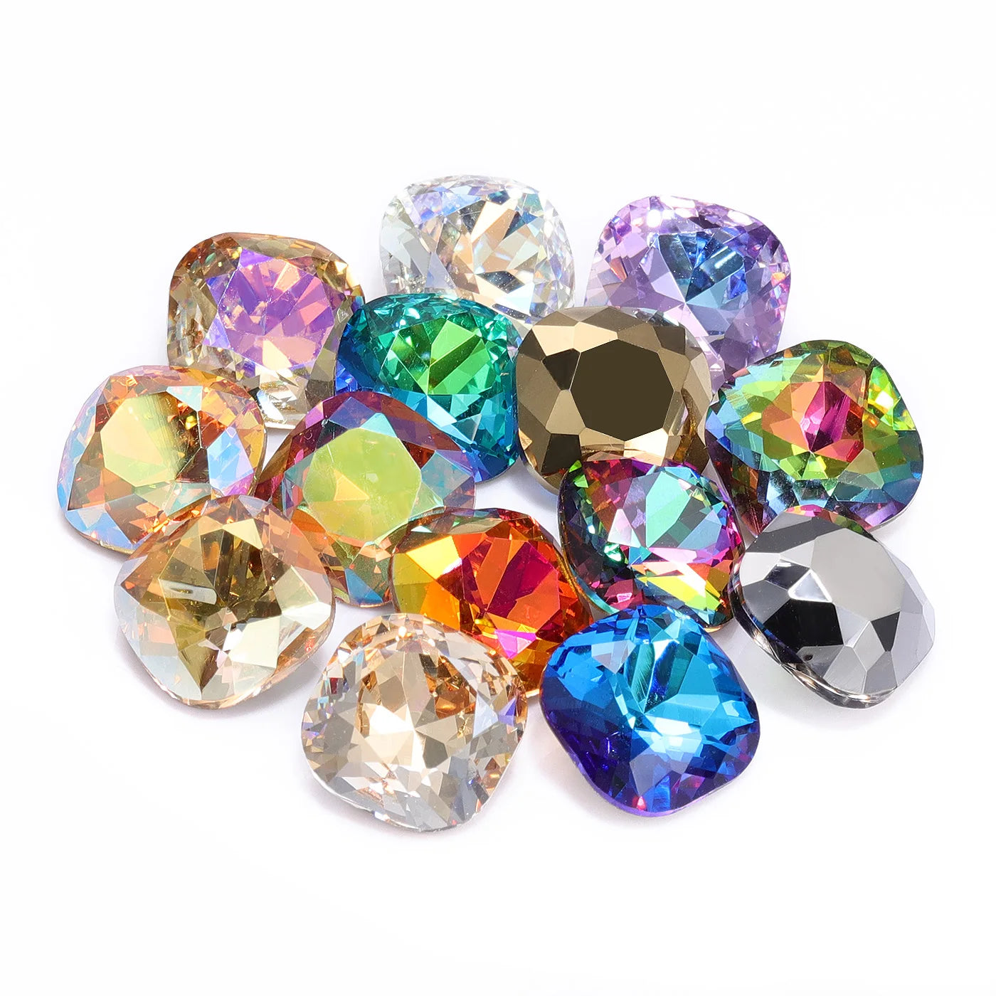 QIYI 2024 Hot Selling K9 High Quality Multi Colors Fat Square Fancy Pointback Rhinestones for Decoration Wedding Dresses Shoes