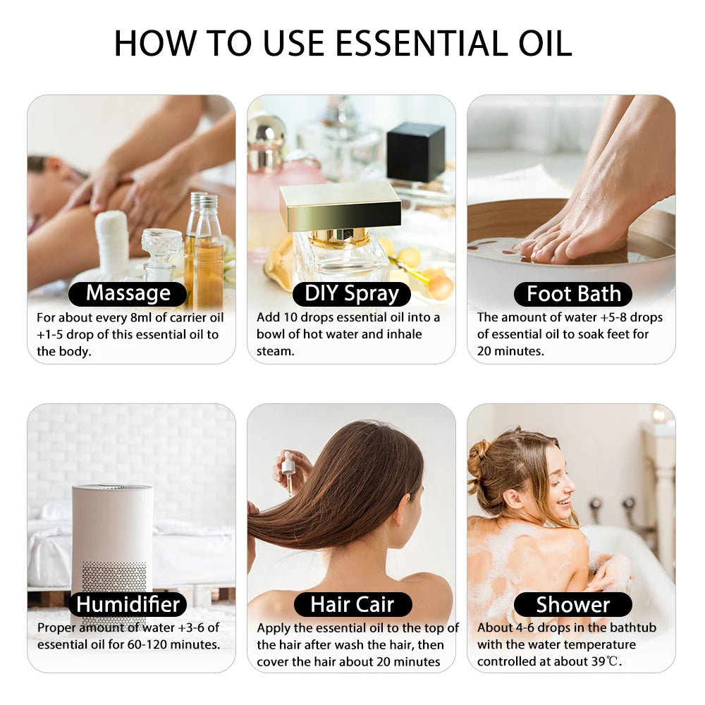 PHATOIL 100ML Copaiba Pure Essential Oils Helichrysum Neroli Australian Tea Tree Lemon Eucalyptus Turmeric Oregano Spearmint Oil