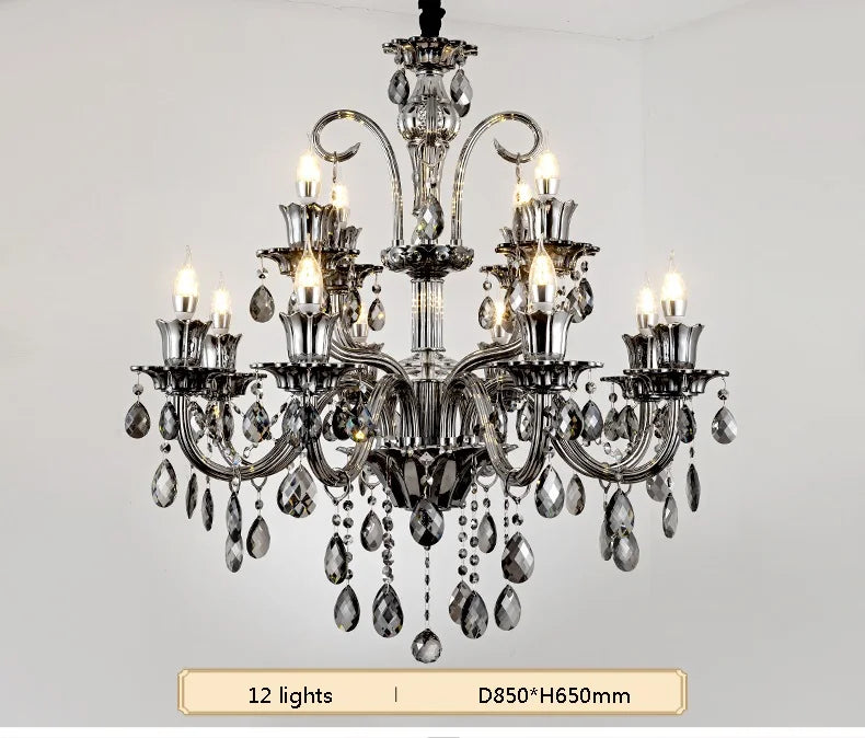 Modern Candle Crystal Lamp Living Room Large Crystal Chandelier Lighting Modern Atmosphere Restaurant Bedroom Hanging Lamps