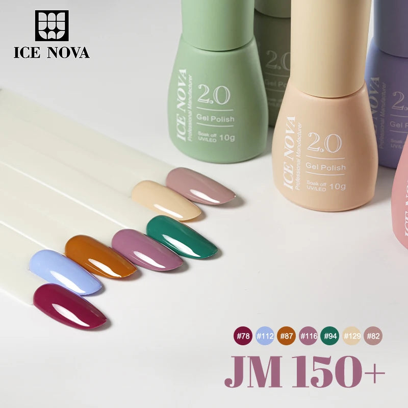 ICE NOVA Nails Gel Polish Set 8 Colours Professional Uv Gel Nail Kit 10ml Long Lasting Box for Hema/TPO Free Nail Supplies Salon