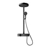 Luxury Four-Function Digital Display Shower Faucet Polished Round Style for Apartment and Hotel Massage and Jet Spray Pattern
