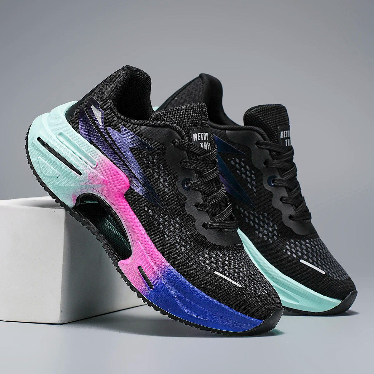 US 13 14 EUR 47 48 Lightweight Mesh Running Shoes with Cushioned EVA Midsole and TPU Heel Stabilizer for Gym Training Everyday