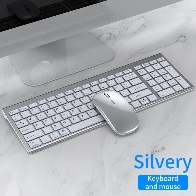 Wireless Rechargeable Optical Plastic Keyboard Mouse Combo with USB Interface New & Compatible with All Computers