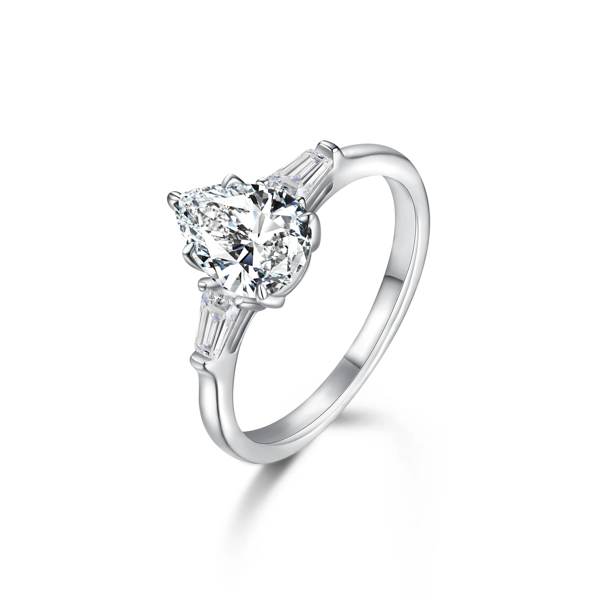 High Quality Moissanite Jewelry Rings Moissanite Diamond Gemstone Claw Setting 925 Sterling Silver Rings