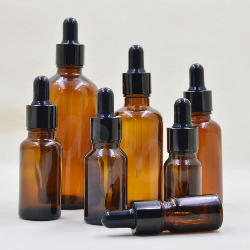 5ml 10ml 15ml 30ml 50ml 60ml 100ml Black Amber Dropper Hair Oil Bottles Essential Oil Bottle Glass Perfume Dropper Bottle