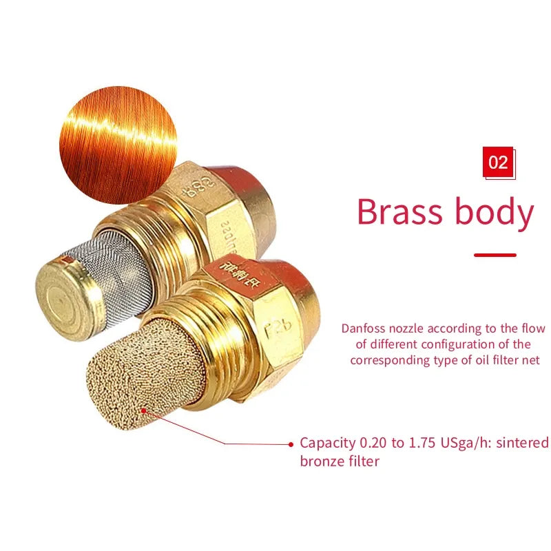 For Brass 6.50GPH 60B 030B1129 Multi-fuel Atomizing Nozzles | Methanol/Diesel/Vegetable Oil Universal Burner Nozzles 0.1kg