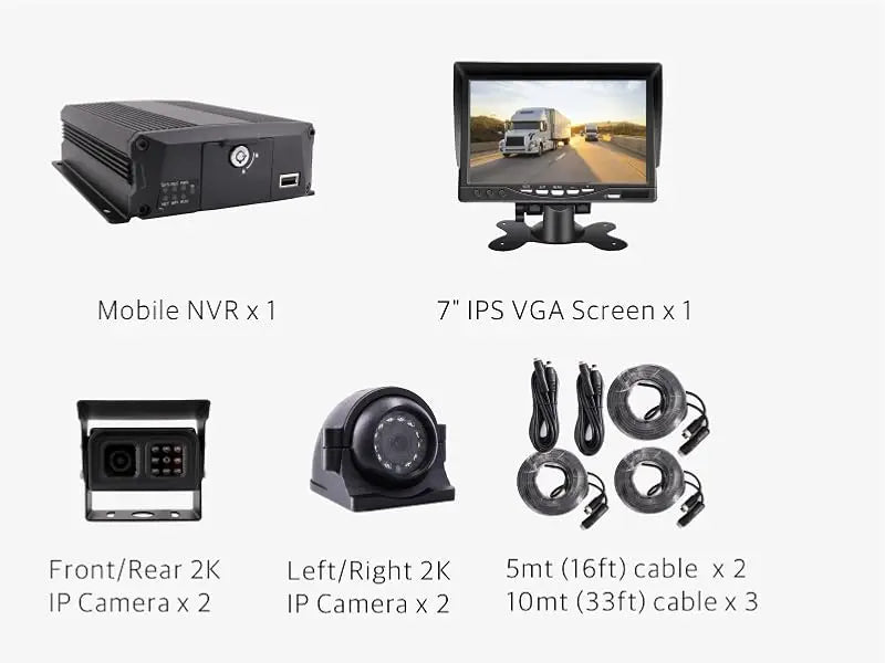 JOINLGO H.264/H.265 4G LTE GPS WiFi NVR 2K 4MP IP Waterproof Camera System Bus/Truck Fleet Management PC/APP Remote Real-time