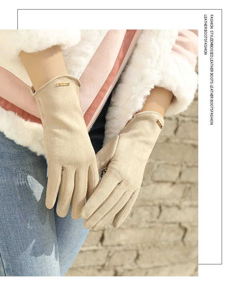 New Grace Fashion Lady Gloves Women Winter Vintage Touch Screen Driving Keep Warm Windproof Glove Mittens Dropshiping G072